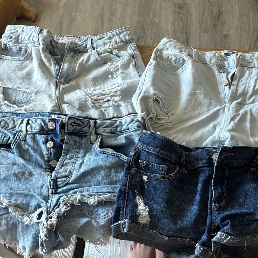 Stylish Denim Shorts Set